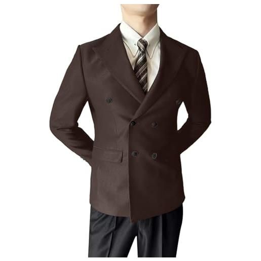 Bauzuoyo giacca da completo uomo slim fit blazer con doppio petto uomo sportivo elegante blazer giacca da completo moderna casual-business blazer per matrimonio tempo libero, verde, xl