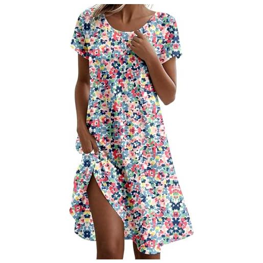 Luadnysin vestiti estivi donna vestiti donna estivi curvy abito estivo vestito lino lunghi elegante da mare camicia lungo cotone abiti corti fresco 2xl floreali leggero comodi cerimonia midi svasati