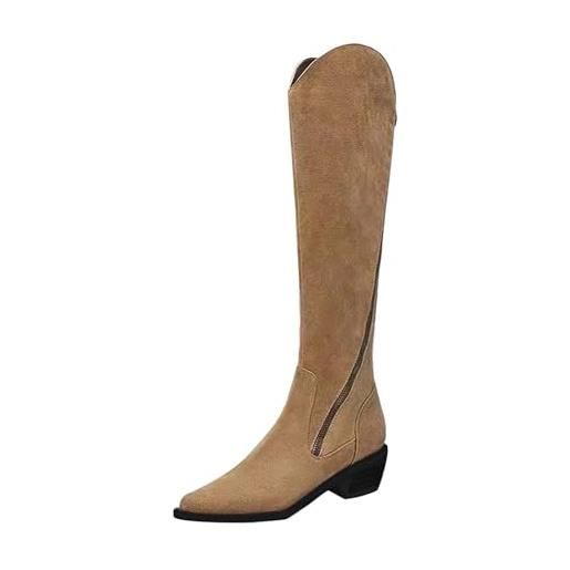 HOOUDO stivali texani donna antiscivolo stivaletti estivi texani scarpe con suola antiscivolo scarpe estive con zeppa stivali donna estivi
