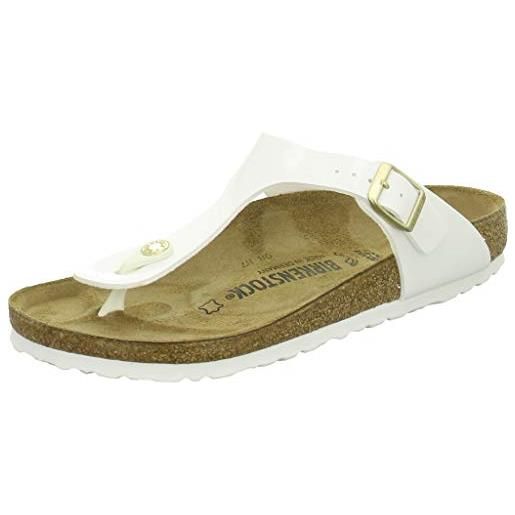 Birkenstock 1005299 gizeh white, birko flor patent infradito donna, white eu 38