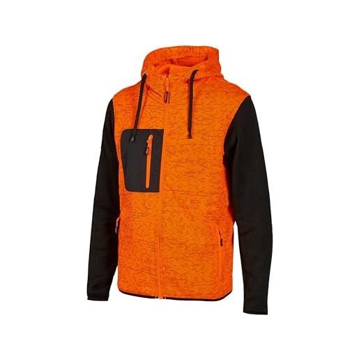 U-POWER DON'T WORRY... BE HAPPY! u-power rainbow, felpa full zip, con tasche ampie, morbido pile, tessuto cotone stretch, collo alto, cappuccio regolabile, abbigliamento invernale confortevole (orange fluo - 4xl)