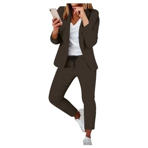 Generico completo donna elegante tailleur cerimonia curvy giacca e pantalone outfit completo business casual da ufficio lavoro 2 pezzi da tuta business suit set
