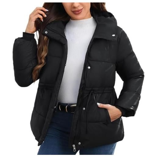 MJGkhiy piumino donna invernale curvy leggero cappotto con zip autunnale giubbino trapuntato taglie forti moda piumini imbottita comodo elegante puffer jacket casual giacca antivento caldo