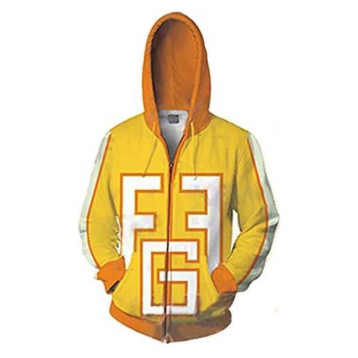 Xingyueshop - felpa con cappuccio e cerniera per adulti, unisex, con cappuccio, da baseball, per l'inverno, in caldo cotone con stampa 3d yellow xxx-large