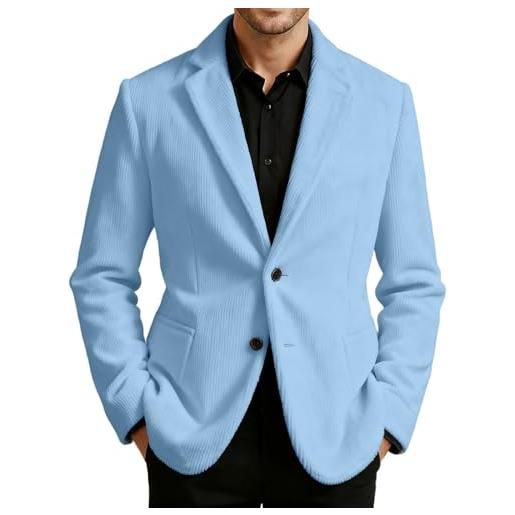 Générique giacca uomo velluto a coste blazer sport due bottoni asciutto casual cappotto sarto casual giacca costume chic gilet da sera elegante giacche ufficio autunno inverno moda, beige, xxxl