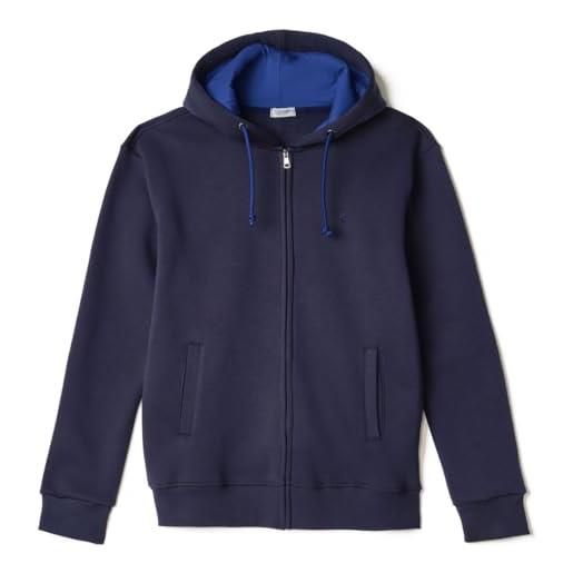 Coveri felpa uomo aperta con cappuccio e tasche cerniera zip invernale felpata pesante (it, testo, l, regular, regular, bordeaux)