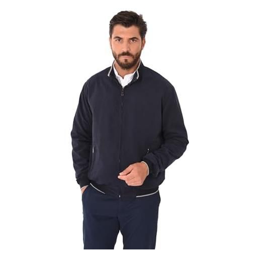 Ciabalù giubbotto scamosciato uomo primaverile giacca a vento in camoscio regular fit (blu, m, m)