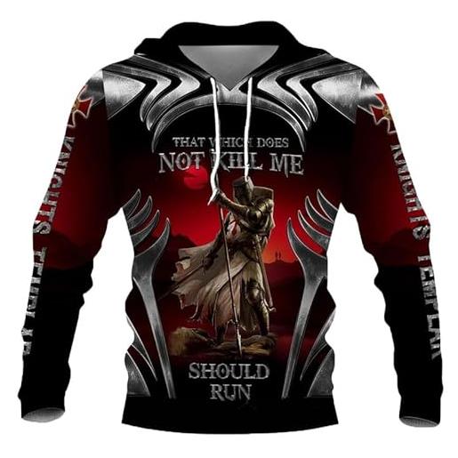 keephen moda unisex felpa con cappuccio con stampa 3d cavalieri templari felpa con cappuccio uomo/donna streetwear casual
