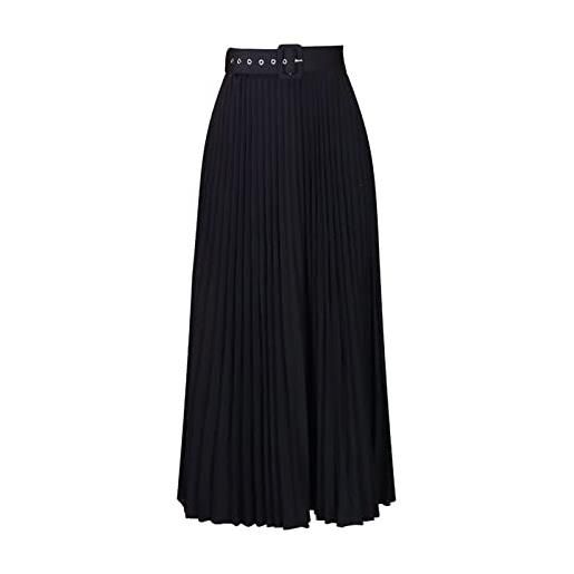WINDEHAO gonna lunga da donna plissettata con cintura, da sera casual con elastico in vita