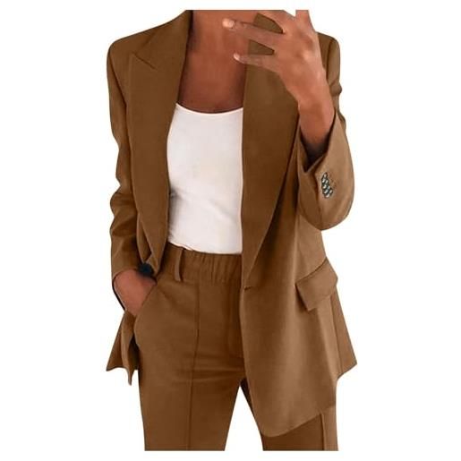 Generico completo donna elegante tailleur blazer completa completo tailleur pantaloni e giacca taglie forti da cerimonia tailleurs pantalone estivo curvy ufficio e lavoro tuta due pezzi