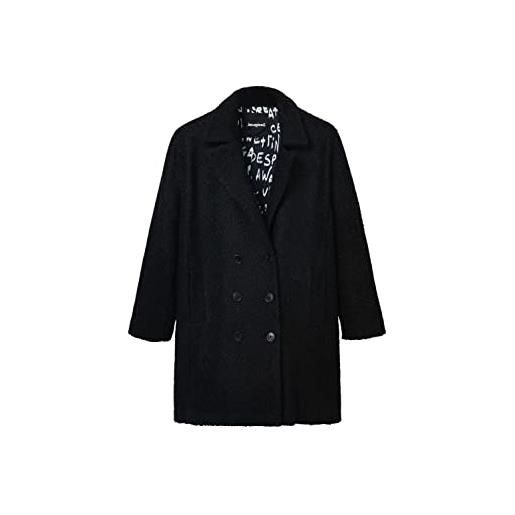 Desigual chaq_london, 2000 black cappotto, xxl da donna