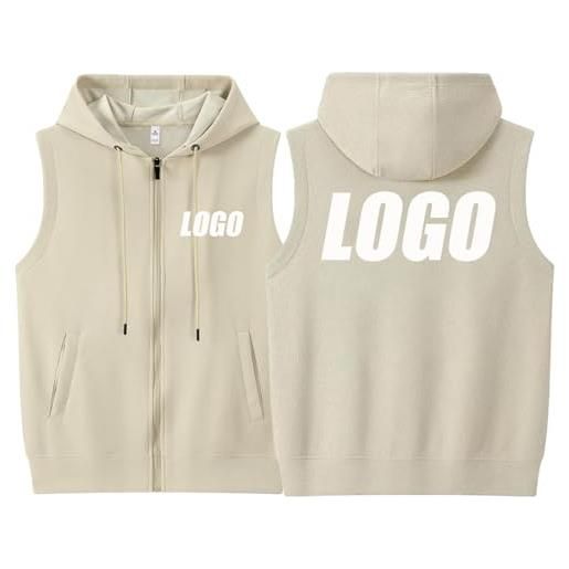 Tuboshu felpa con cappuccio personalizzata, gilet senza maniche con cerniera per uomo e donna, abbigliamento aziendale gilet con logo personalizzato, giacca cappotto autunnale e invernale color2, m