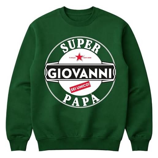 fashwork felpa papà personalizzata con nome super. Papà - felpa sei unico, idea regalo festa del papà, compleanno, girocollo uomo 100% cotone