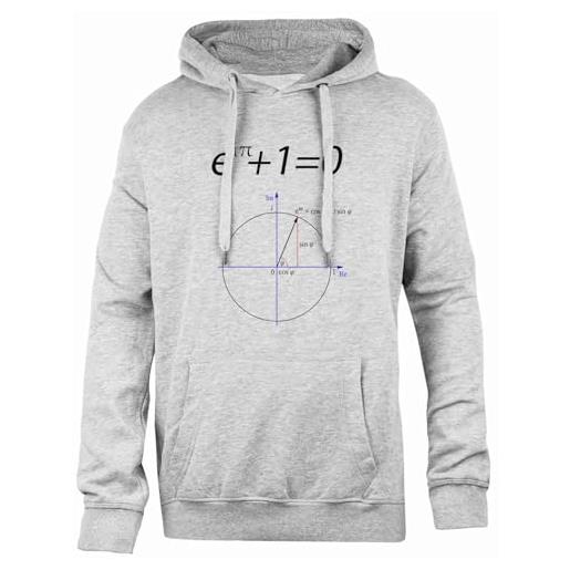 Udaytee euler's identity mathematical constant felpa unisex grigia con cappuccio dalla vestibilità semplice