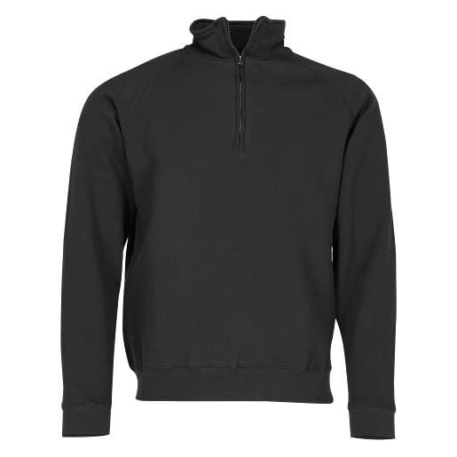 Fruit of the Loom - felpa collo alto con zip - uomo (m) (blu scuro)