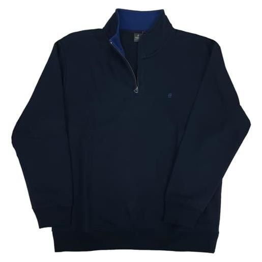 Coveri felpa uomo con cerniera mezza zip felpata pesante invernale taglie forti 3x 4x 5 (6xl - blu)