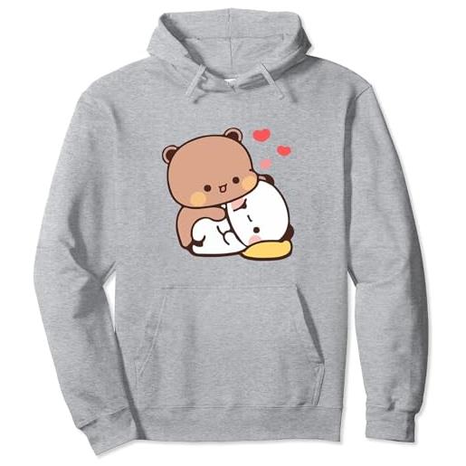 OrcoW carino orso panda bubu dudu adorabile coppia amore bubu e dudu felpa con cappuccio, blu, m