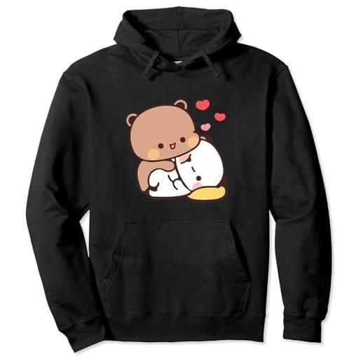 OrcoW carino orso panda bubu dudu adorabile coppia amore bubu e dudu felpa con cappuccio, blu, m