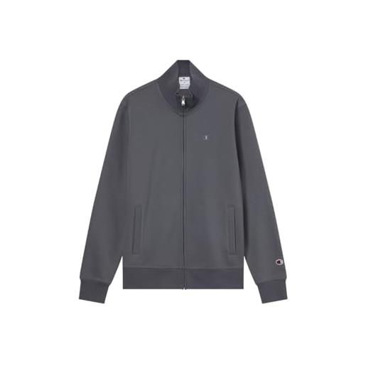 Champion felpa uomo full zip e interno felpato icons, 221744 (it, testo, 3xl, regular, regular, grigio scuro)