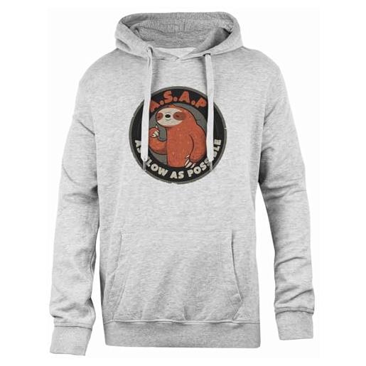 Udaytee asap as slow as possible felpa unisex grigia con cappuccio dalla vestibilità semplice