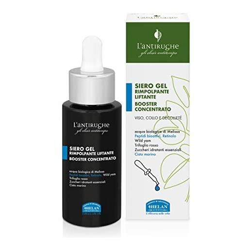 Helan l'antirughe - siero viso collo décolleté antirughe liftante gel skincare boost concentrato rimpolpa con retinolo viso e peptidi bioattivi antiage skin care stimola collagene contro luce blu 30ml