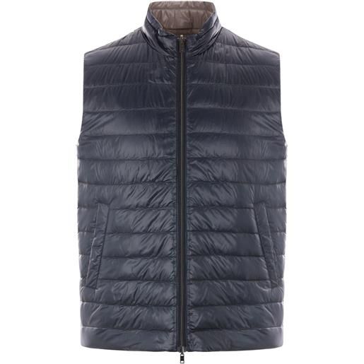 Herno gilet reversibile trapuntato - blu