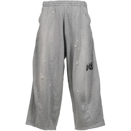 Needles pantaloni sportivi con ricamo farfalla - grigio