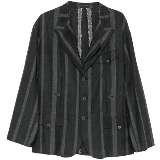 Yohji Yamamoto blazer a righe - grigio