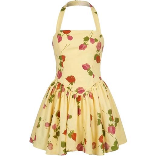 Nicholas amalie floral-print halterneck dress - giallo