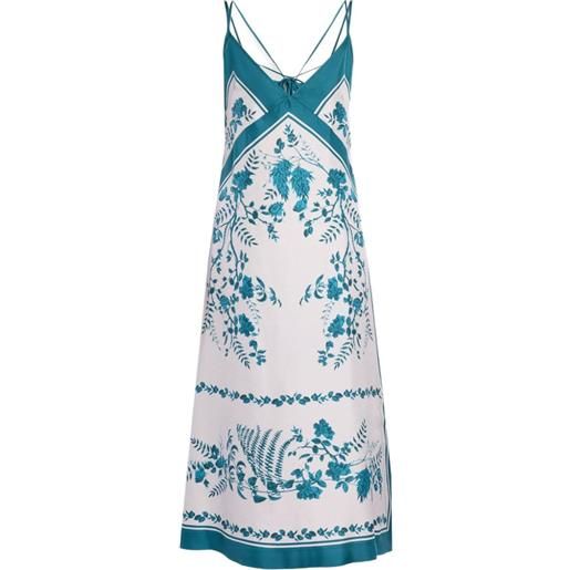 ERDEM floral-print silk-twill dress - bianco