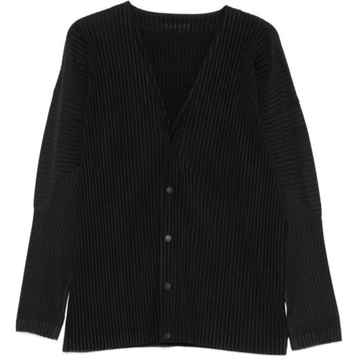 Homme Plissé Issey Miyake giacca con scollo a v - nero
