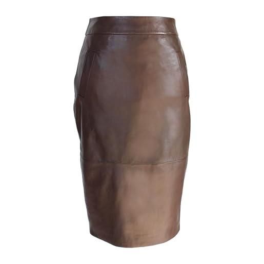Zerimar gonne in pelle da donna | gonne lunga donna | gonne donna elegante | gonne donna | colore marrone | taglia 44