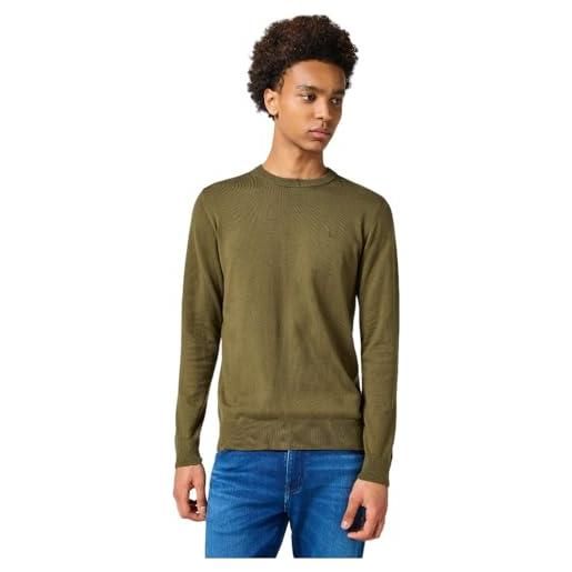 Wrangler felpa da uomo knit sweater, ive verde, xl