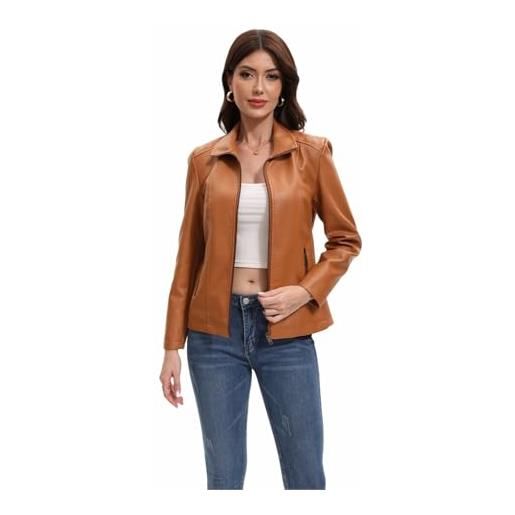Luadnysin giacca pelle donna giubbino pelle donna giacche giubbotto corto invernale biker primaverile autunno primavera di giubbotti primaverili similpelle in giacchetto blazer leggera da suede xs bomber giaca