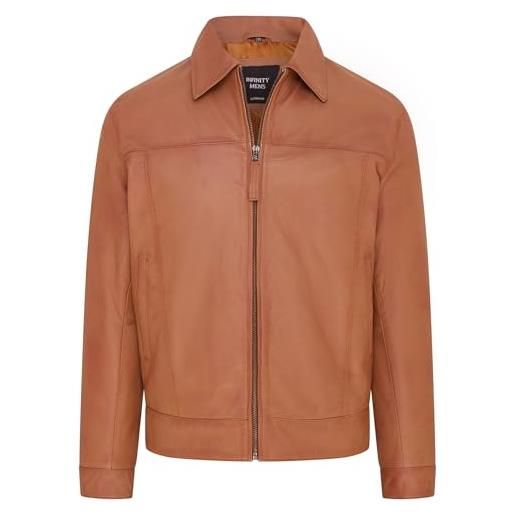 Infinity Leather giacca da motociclista harrington classica da uomo in 100% pelle nappa