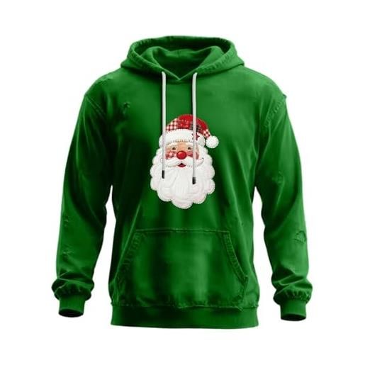 Mfhmom felpa natalizia uomo con cappuccio babbo natale 3d stampa divertente pullover invernale oversize christmas hoodie felpe natalizie maglione stile vintage maniche lunghe tasche invernali renna brutt