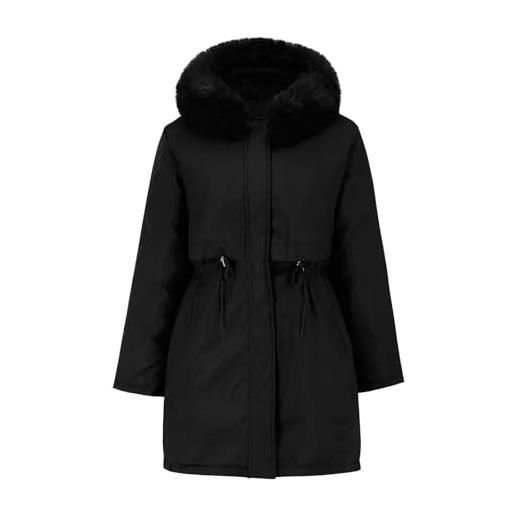 Generic giaccone donna invernale piumino lungo da donna per giacca invernale cappotto cappotto parka all aperto strada quotidiano inverno autunno piumini lunghi piumino black xxxl