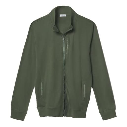 Coveri felpa uomo con cerniera cotone garzata leggera primaverile taglie forti coveril (4xl - terra)