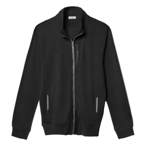 Coveri felpa uomo con cerniera cotone garzata leggera primaverile taglie forti coveril (6xl - nero)