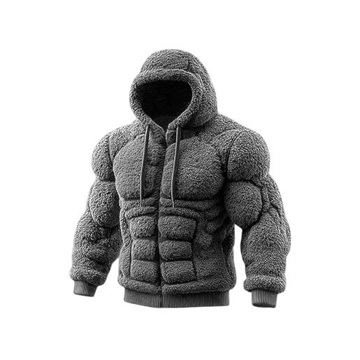 Dtaigou felpa con cappuccio da uomo in flanella muscolare, abbigliamento da vacanza, morbido abbigliamento invernale streetwear | per gli appassionati di fitness, università, studenti, allenamenti