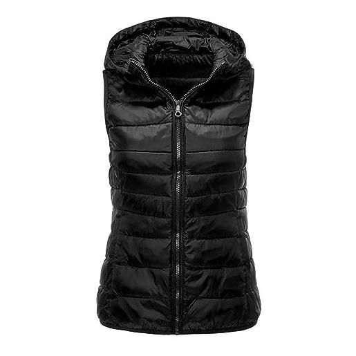 HEONSATI donna giacca piumino con cappuccio trapuntato giubbotto invernali imbottita smanicato curvy piumino mezza stagione senza maniche casuale cappotti donna termica piumini zip comoda gilet caldo