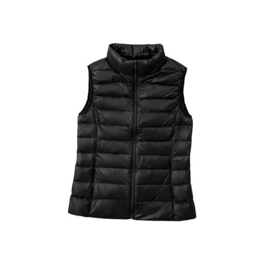 Dndrdhfb piumino senza maniche da donna autunno e inverno leggero bianco anatra gilet taglia grande, rosso vinaccia, 6x-large