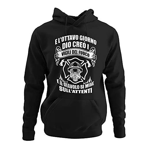Vulfire felpa con cappuccio unisex e l'ottavo giorno dio creò i vigili del fuoco, felpe pompieri uomo donna, abbigliamento antincendio, felpa pompieri pile uomo, regalo vigile del fuoco (rosso, xl)