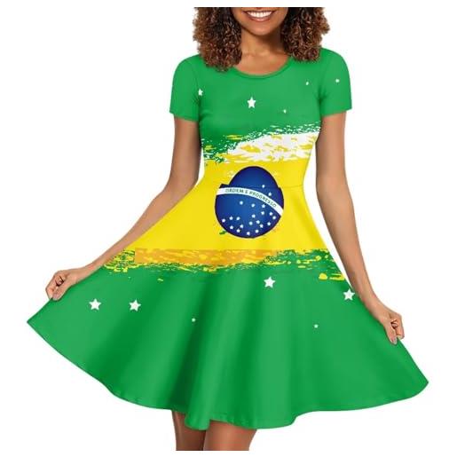 Biyejit abiti con stampa 3d per le donne a maniche corte casual flowy swing dresses party flare dress, notte stellata, s