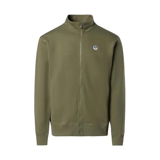 NORTH SAILS felpa uomo in cotone organico con zip e patch logo