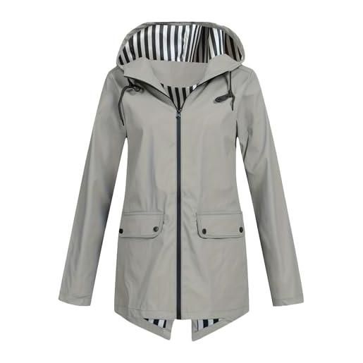 Generico trench donna primaverile autunnale taglie forti da in tinta unita giacca bomber viaggio a vento impermeabile per uscite casual