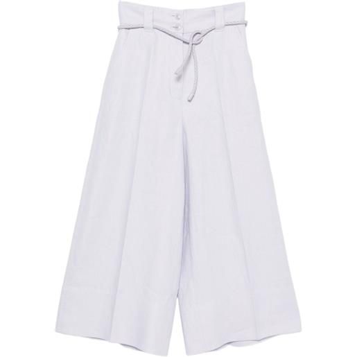 ZIMMERMANN pantaloni crop con cintura - viola