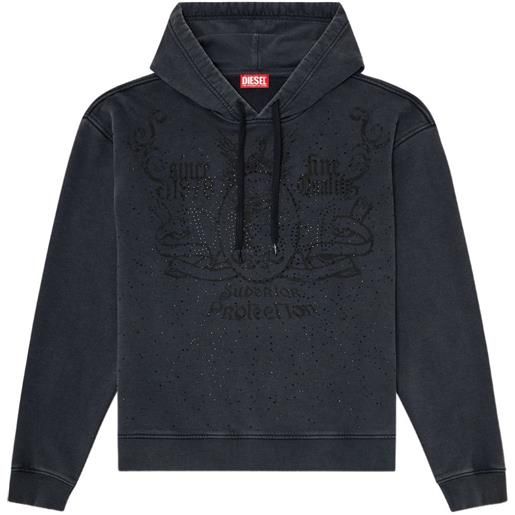 Diesel felpa s-norm con strass - grigio