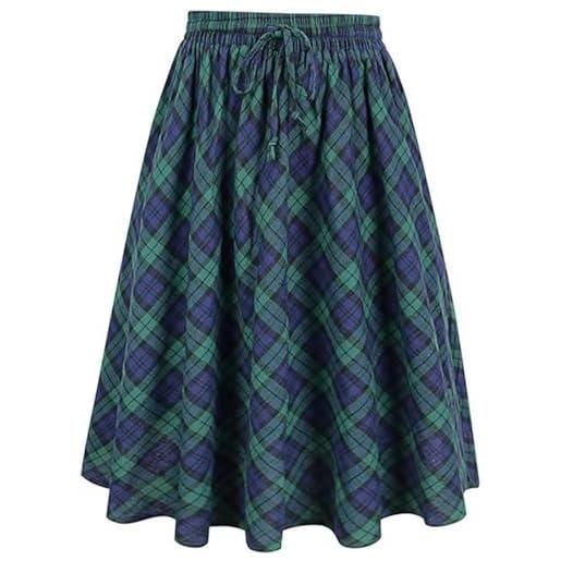 CLIPTABS gonna gonna lunga elastica elastica plus -taglie forti e autunnali-verde-l