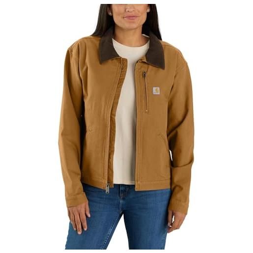 Carhartt giacca detroit da uomo in tela robusta flex loose fit, naturale, x-large